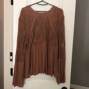 American eagle long sleeve orange shirt